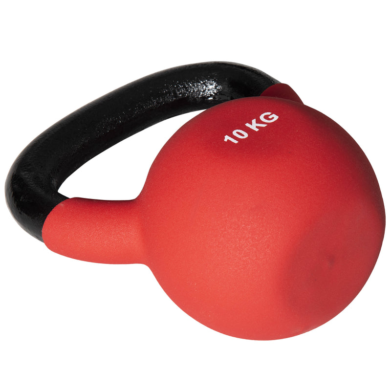 Kettlebell de 10kg de Ferro Fundido Haltere Kettlebell com Revestimento de Neoprene para Treinamento de Força Casa Ginásio 19x12x22 cm Vermelho