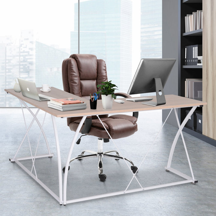Secretaria Mesa de computador Mesa de canto em casa L Mesa 142x142x76cm Estrutura de aço