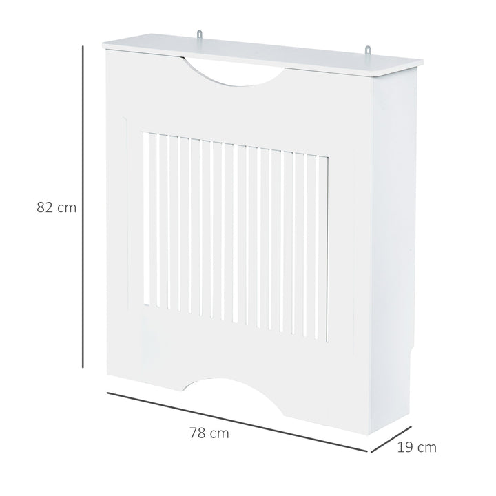 Cobertura Radiador 78x19x82cm Cobertura Radiador de MDF Moderno com Prateleira Carga 10kg e Dispositivo Anti Rolamento para Sala de Estar Dormitório Branco