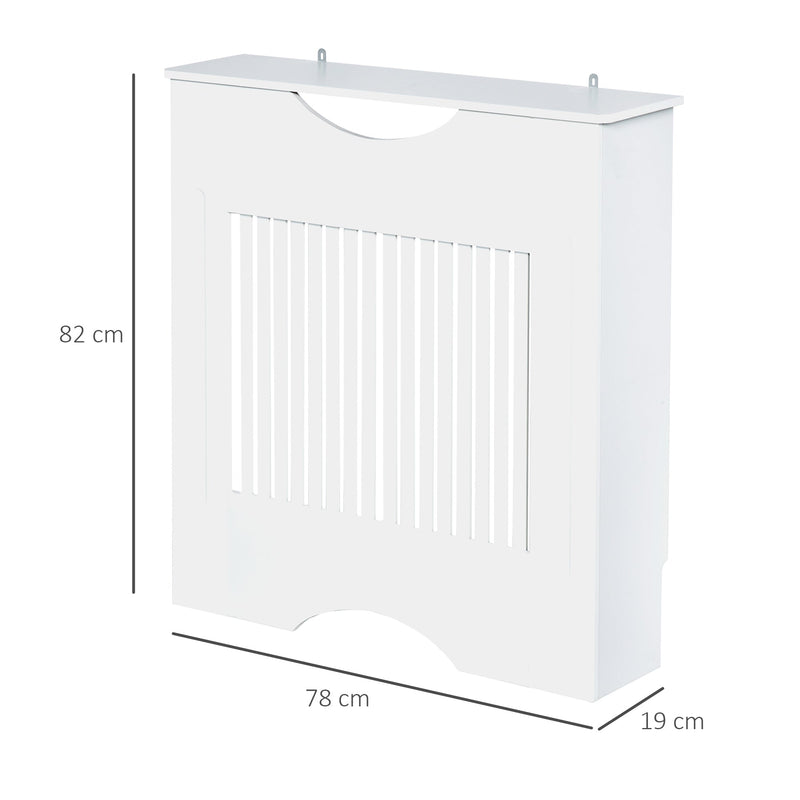 Cobertura Radiador 78x19x82cm Cobertura Radiador de MDF Moderno com Prateleira Carga 10kg e Dispositivo Anti Rolamento para Sala de Estar Dormitório Branco