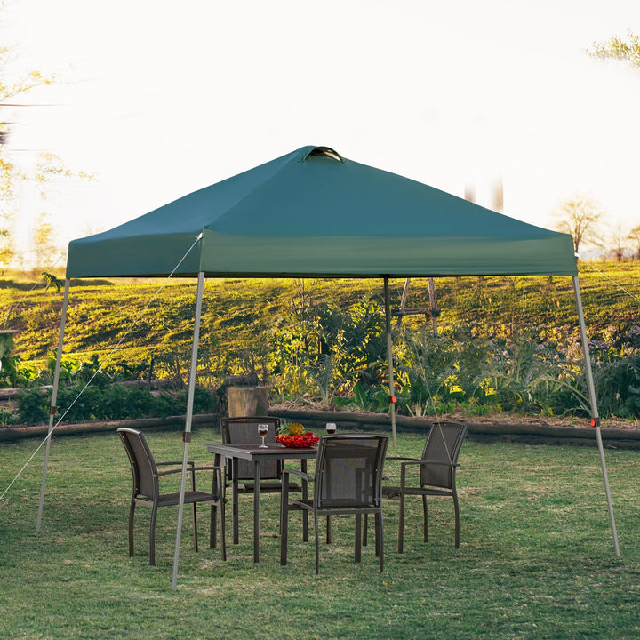 Tenda de jardim portátil dobrável de 3x3m com bolsa de transporte rodas de aço para Camping verde