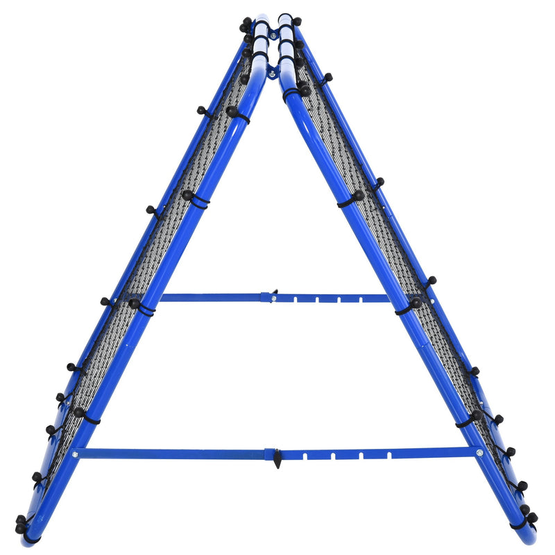 Rede de rebote dobrável para treinamento rebotador ajustável em 5 níveis em ângulo com tubo de aço 100x95x90 cm azul