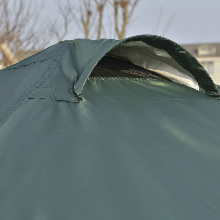 Tenda de jardim portátil dobrável de 3x3m com bolsa de transporte rodas de aço para Camping verde