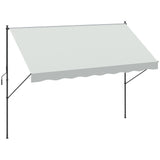 Toldo Manual Retrátil 300x170x200-290cm Toldo Ajustável com Manivela Proteção Solar UV40+ para Varanda Jardim Creme