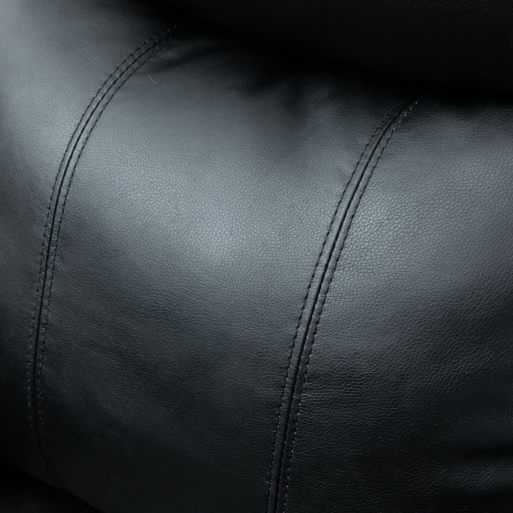 Poltrona Relax Levanta Pessoas com Controle Remoto Reclinação Elétrica de 160° Apoio para os Pés Encosto Estofado em PU e Bolsos Laterais 76x90x105cm Preto