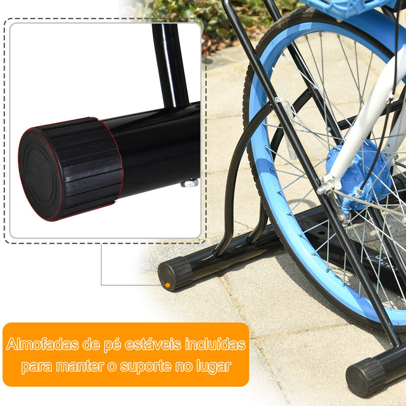 Suporte de Estacionamento Cruzado para 2 Bicicletas Aço Portátil 60x54x57 cm Preto