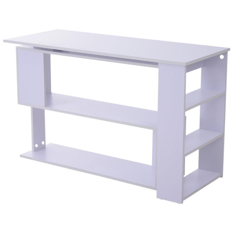 Secretária com Estantes Mesa de escritório 5 Prateleiras 120x110x74cm Branco