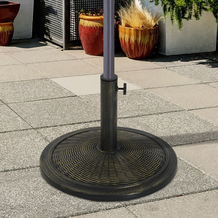 Base de Guarda-sol ajustável F48x34 cm Suporte de Guarda-sol Universal Estilo Retro HDPE Pátio Jardim Praia