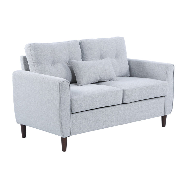 Sofá de 2 lugares Poltrona de dois lugares para sala de estar com almofadas e assento acolchoado fronha lavável 140x78x83 cm cinza claro