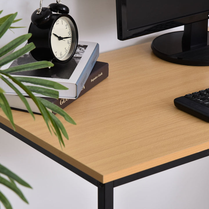 Mesa para Computador com 2 Prateleiras Pés Ajustáveis ??106x50x76 cm Cor Madeira