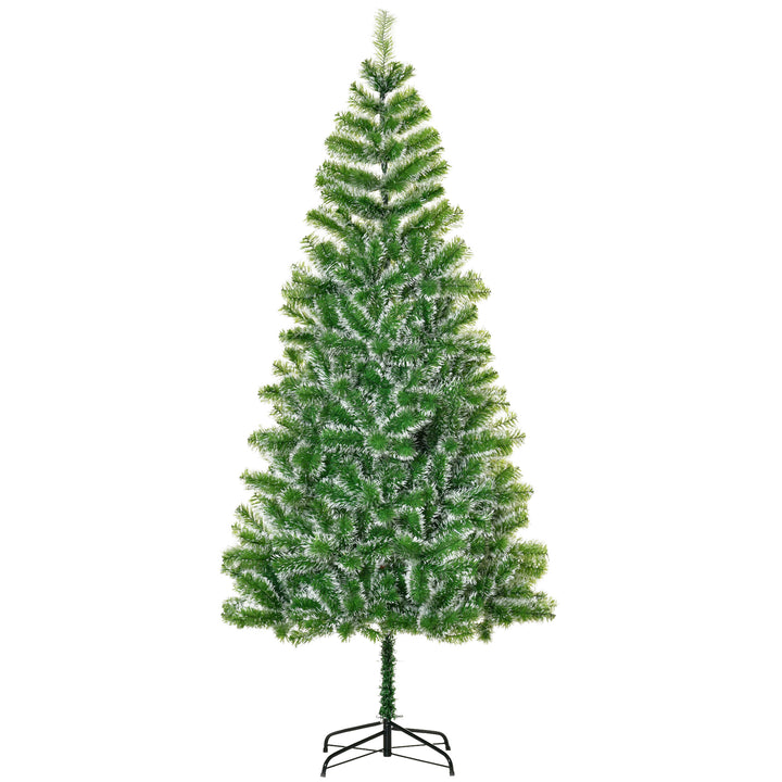 Árvore de Natal Artificial 210cm com 968 Ramos e Suporte de Metal Árvore de Natal para Decoração de Interior Sala de Estar Festas Ø100x210 cm Verde