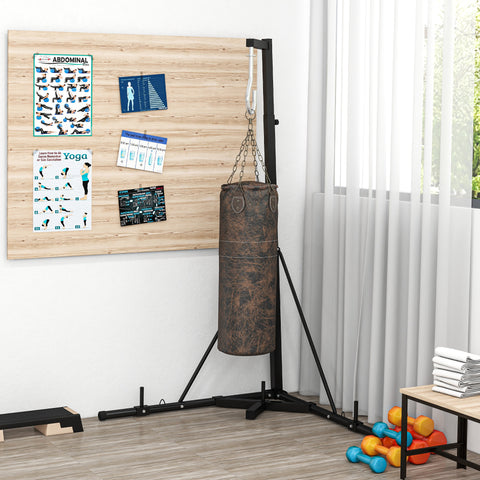 Suporte para Saco de Boxe de Pé Suporte para Saco de Boxe Dobrável com Altura Ajustável para Treinamento em Ginásio Casa Carga Máxima 60 kg 170x90x182-225 cm Preto