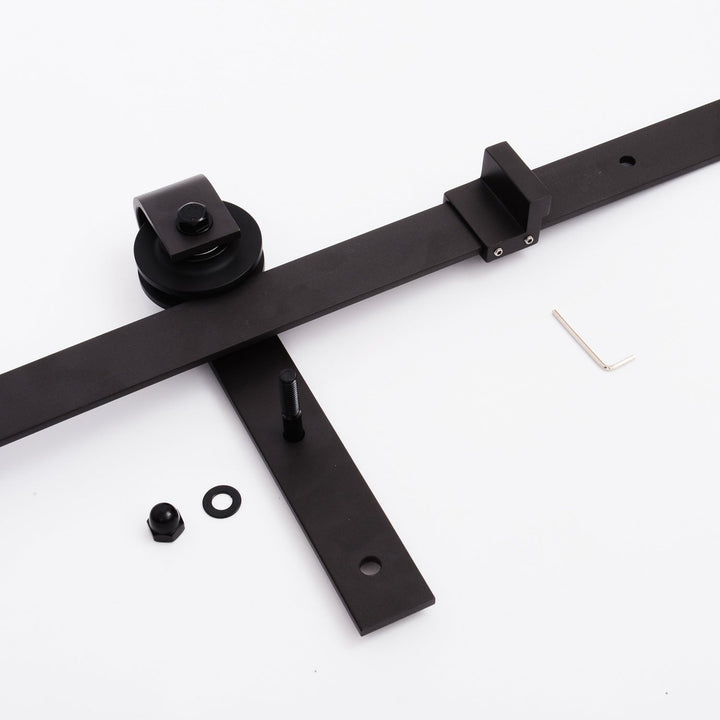 Kit de Instalação de Calha para Porta de Correr sem Obra - Cor Castanho - Aço Carbono – 200 x 4 x 0,8 cm
