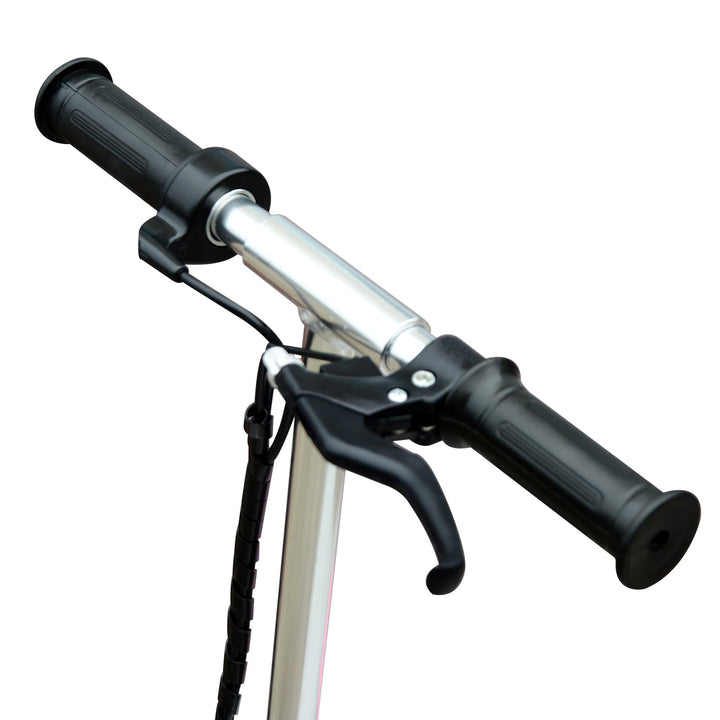 Trotinete Eléctrico Tipo Scooter com Guiador Ajustável – Cor Rosa - 81.5x37x96cm