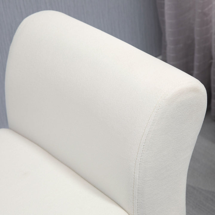 Banco para Pé de Cama Estofado em Veludo Banco de Armazenamento Acolchoado com Tampa Apoio para os Braços Pés de Madeira para Dormitório Sala de Estar 111,5x41x65cm Branco Creme