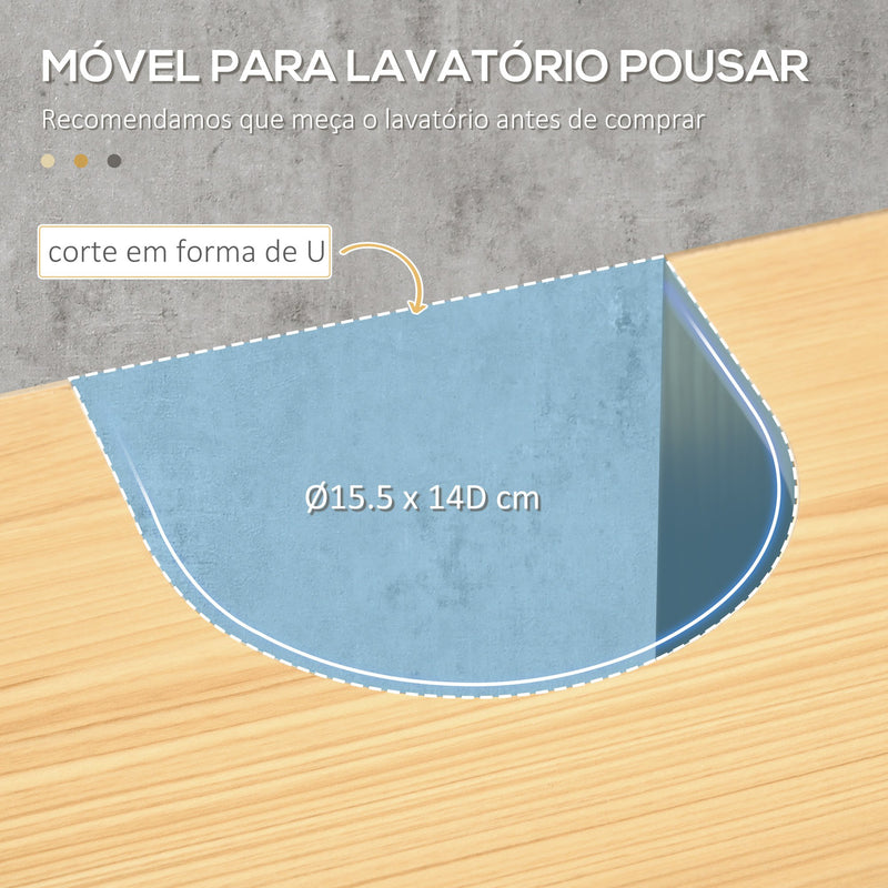 Móvel para Lavatório Pousar Armário Casa de Banho de Madeira com 2 Portas e Prateleira Interior Ajustável Estilo Industrial Anti-Tombo 60x30x62,5cm Madeira e Preto