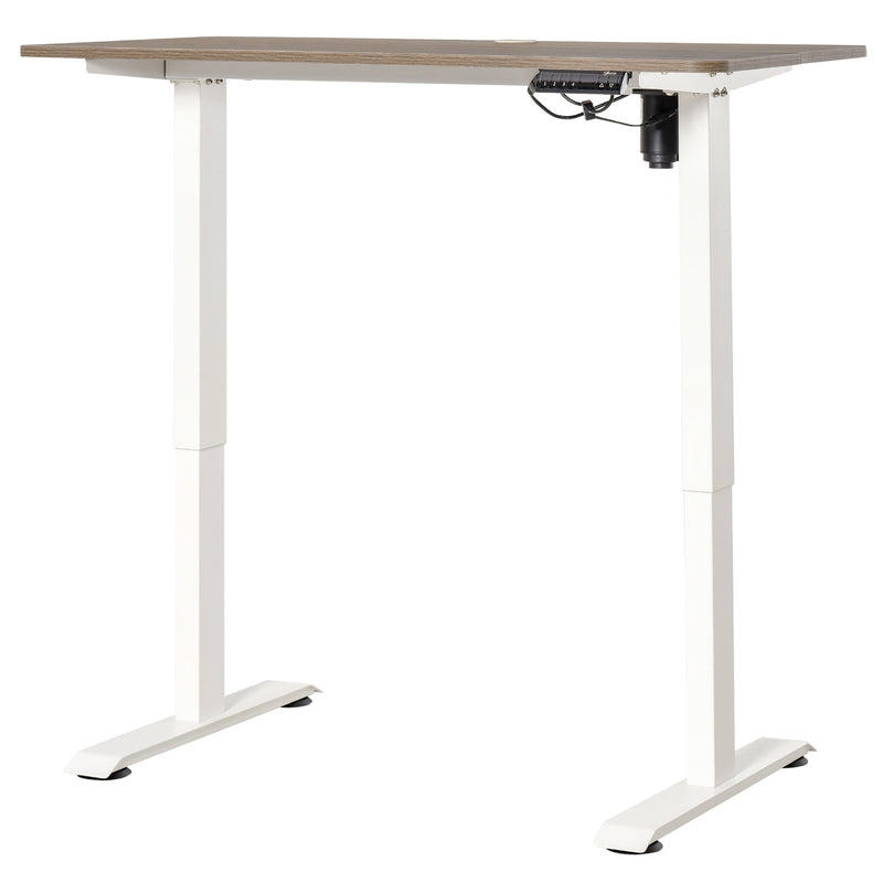 Secretária elétrica de pé Mesa ajustável em altura para escritório com 4 teclas de memória automática inteligente 120x60x72-116 cm moldura branca