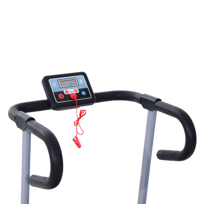 Esteira elétrica e dobrável de 500W para exercícios físicos 1-10 km / h com tela LCD e carga máxima. 110 kg preto e cinza