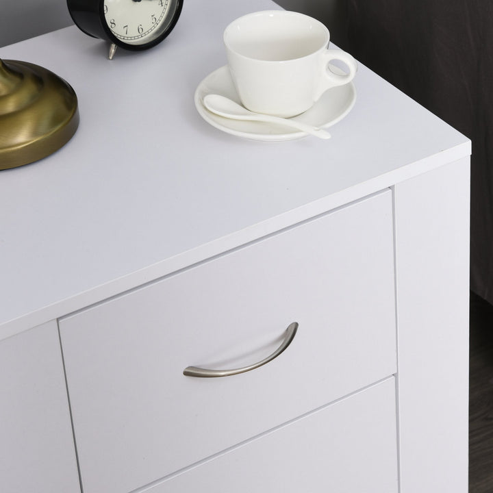 Mesa de Cabeceira com 2 gavetas pés em forma de U 48x39x54 Branco