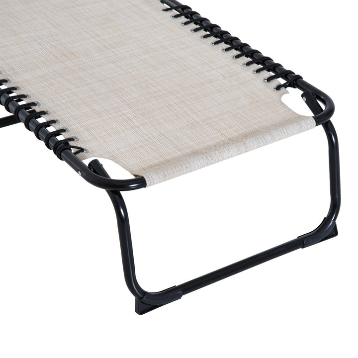 Espreguiçadeira dobrável Espreguiçadeira de praia ajustável com encosto ajustável Fácil de transportar para Praia Piscina 197x58x76cm cor Creme Branco