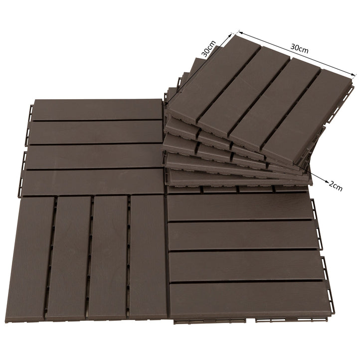 Pisos para áreas externas 30x30 Pacote de 9 peças Cobre 0,81 m² Marrom