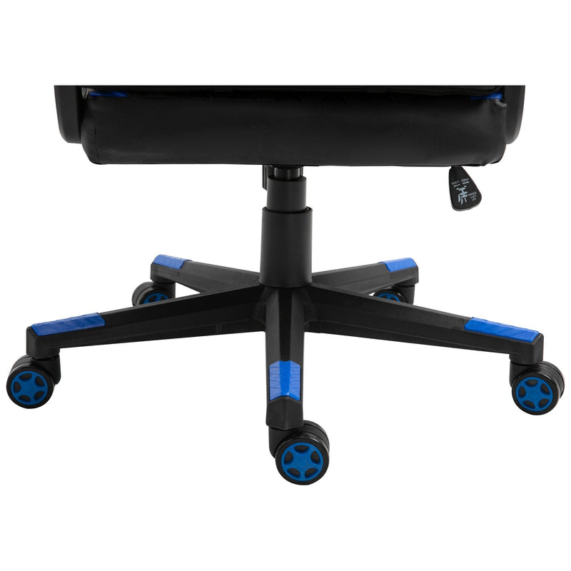 Cadeira ergonômica gaming de escritório Altura ajustável basculante com apoio de cabeça giratorio 61x70x121-129 azul