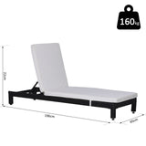 Conjunto de 2 espreguiçadeiras vime Chaise Longue com Almofadas Acolchoadas À Prova D'Água