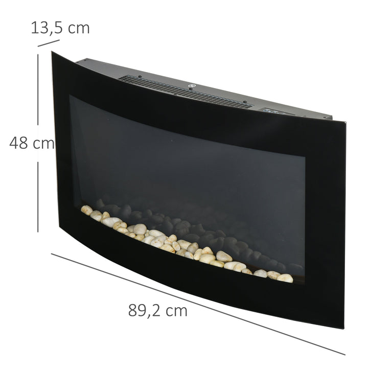 Lareira Elétrica tipo Aquecedor de Parede 1000 W / 2000 W - 88,5 x 13,5 x 56 cm