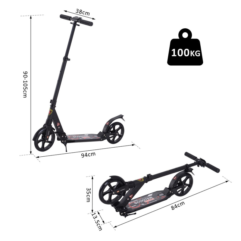 Trotinette dobravel com o guiador ajustável da altura trotinete para adultos e crianças acima de 14 anos carga 100 kg