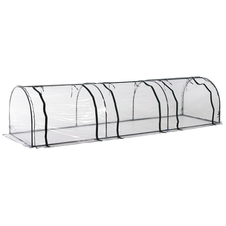 Estufa para Jardim, Terraço Cultivo de Plantas Estufa de Jardim Caseiro, tipo Túnel, Moldura de Aço e PVC 350x100x80 cm