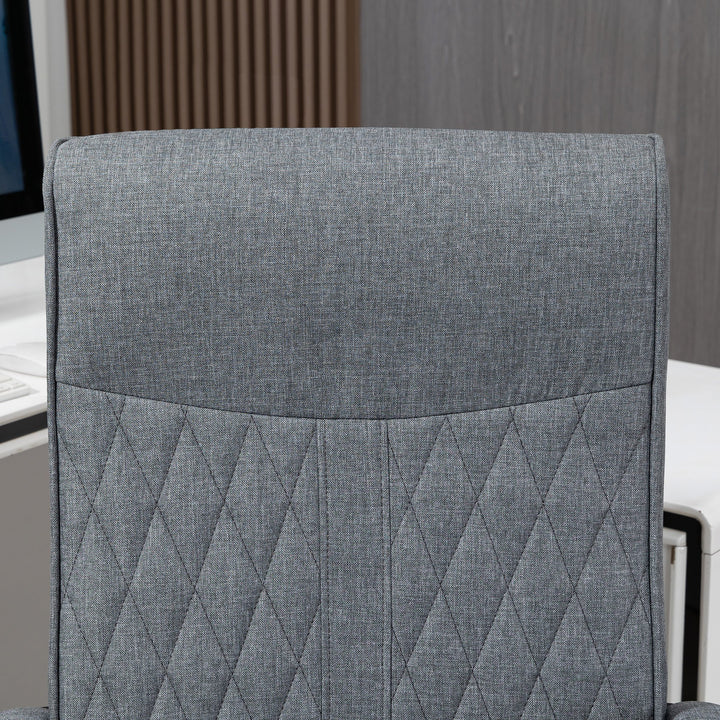 Cadeira de Escritório Giratória 360° Cadeira de Escritório com Encosto Alto Altura Ajustável e Função de Inclinação para Escritório Carga 120kg 65x65x102-112,5cm Cinza Escuro