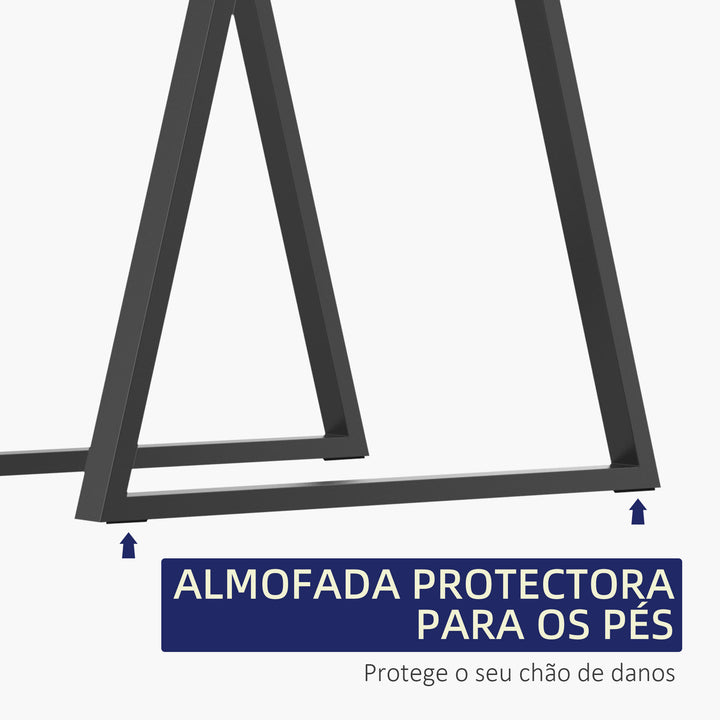Conjunto de 2 Pés para Mesa 72x6x72cm Pés para Móveis de Aço para Suporte com Base Protetoras e Parafusos Preto