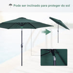 Guarda-sol Reclinável com Manivela de Alumínio com Tela de Poliéster para Jardím Pátio Terraço - F270x235 cm