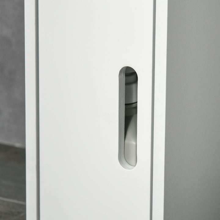 Coluna Casa de Banho com 3 Portas e 3 Prateleiras Abertas Coluna Auxiliar para Sala de Estar Casa de Banho Dormitório Estilo Moderno 15x17x120cm Branco