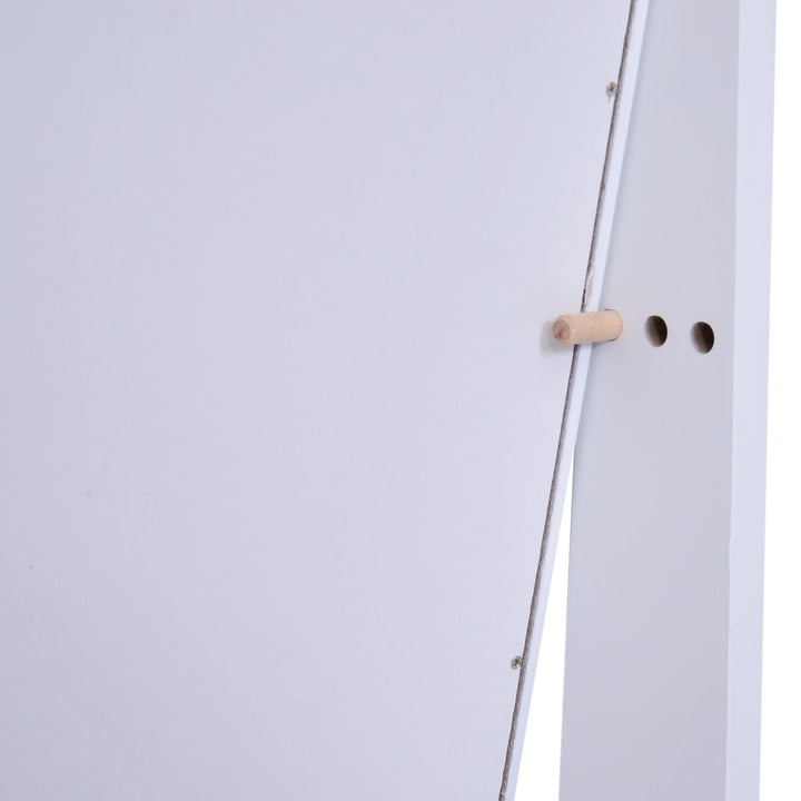 Guarda-Joias de Pé, com Espelho, Armário para Joias 16 Luzes LED Reclinável 36x30x136cm Branco