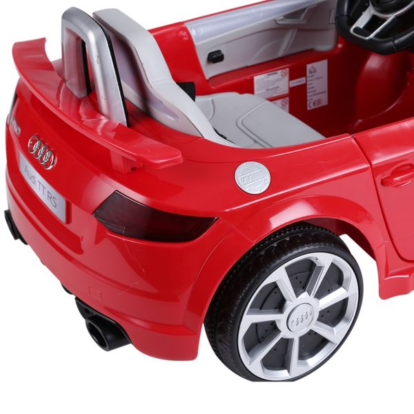 Carro elétrico infantil Audi TT RS acima de 3 anos Bateria 6V Carga 30 kg Vermelho 103x63x44cm