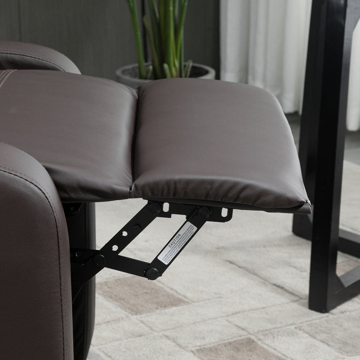 Poltrona de Massagem Poltrona Relax Reinclinável com Controle Remoto 2 Zonas de Massagem 8 Programas 5 Níveis de Intensidade Estofado em PU 68x88x98cm Marrom