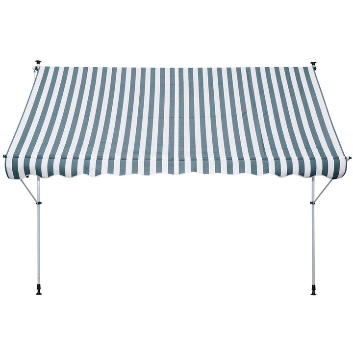 Toldo Manual Retrátil para Exterior 300x150x170-280cm Toldo Enrolável Altura Ajustável com Manivela Proteção Solar para Terraço Balcão Jardim Verde