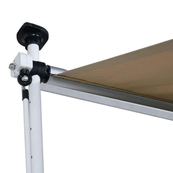 Toldo Portátil Pátio Varanda 3x1,5m Toldo Manual Dobrável de Alumínio Altura Regulável com Manivela para Terraço Jardim Bege
