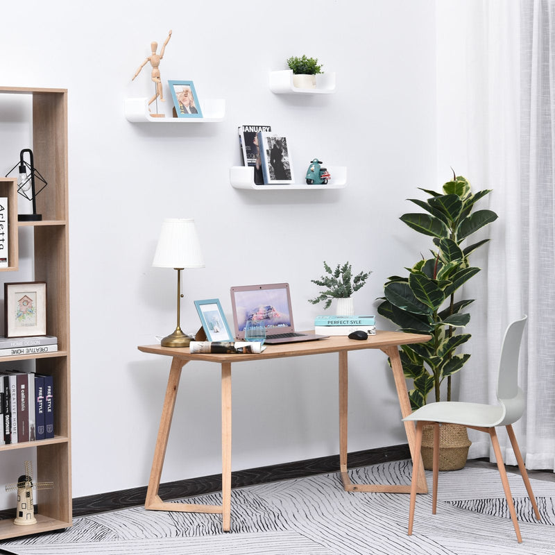 Homcon Estante de Madeira Parede de 3 Peças para Livros e Decoração - Cor Branco