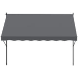 Toldo Manual Retrátil 300x170x200-290cm Toldo Ajustável com Manivela Proteção Solar UV40+ para Varanda Jardim Cinza