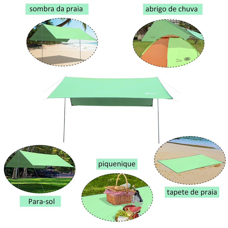 Toldo Portátil refúgio À Prova D 'Água Grande Barraca de Acampamento Tenda para Camping Praia Piquenique Proteção Solar