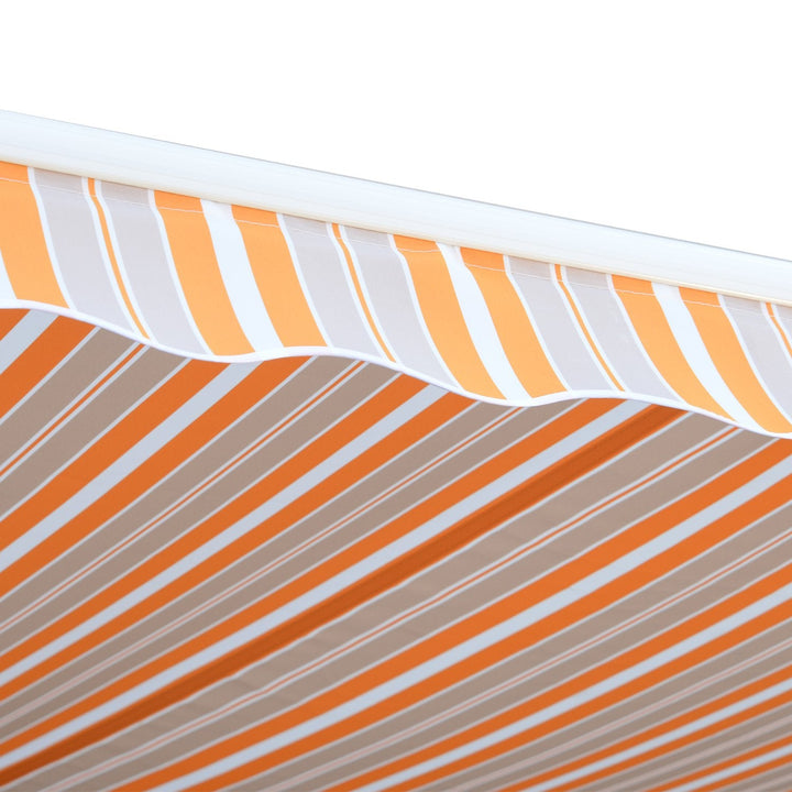 Toldo de Parede 300x250cm cor Branco Bege e Laranja Alumínio