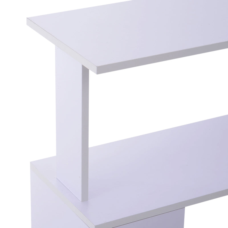 Secretária com Estantes Mesa de escritório 5 Prateleiras 120x110x74cm Branco