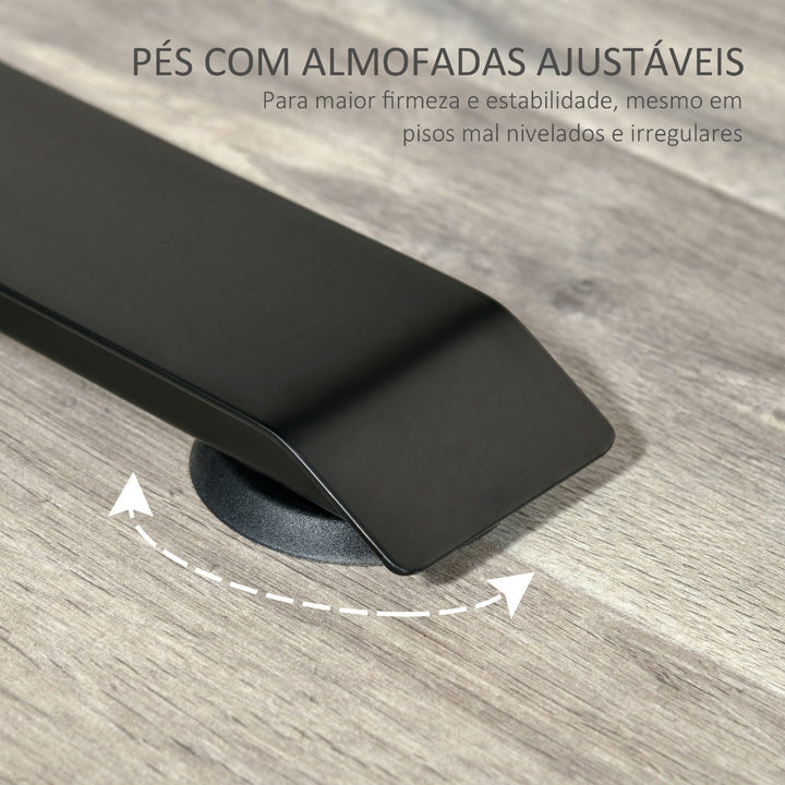 Secretária elétrica de pé Mesa ajustável em altura para escritório com 4 teclas de memória automática inteligente 120x60x72-116 cm moldura preto