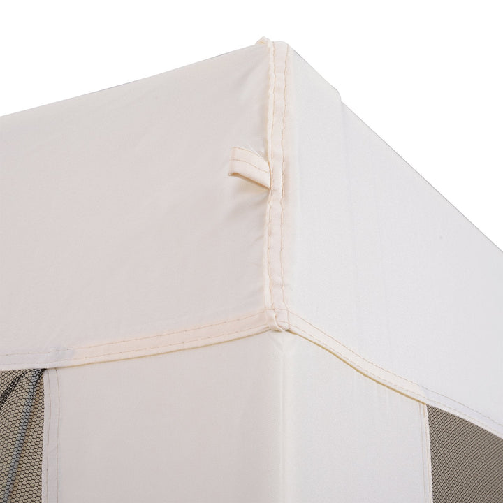 Tenda 3x3x2,35 m com Painéis Laterais e Mosquitero Aço Exterior Poliéster Cor Bege