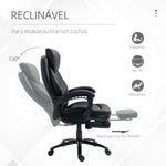 Cadeira de Escritório Ergonómica Cadeira de Escritório com Altura Ajustável com Encosto Inclinável em até 130° Função Basculante e Apoio para os Pés Retrátil Aço 73x66x112-118cm Preto