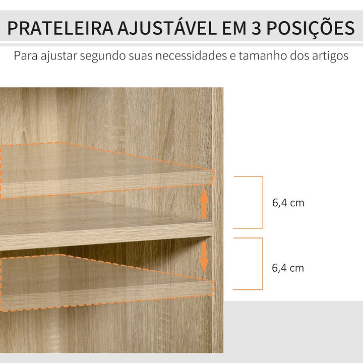Armário para Impressora Armário Multifuncional de Escritório com 3 Compartimentos 2 Gavetas para Arquivos Prateleira Ajustável 2 Rodas com Freios 80x40x72cm Carvalho