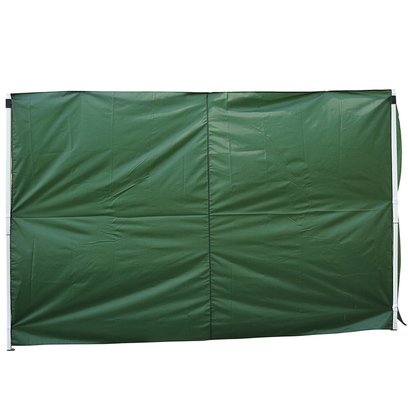 2 paredes Parte lateral para tenda 3x3m lado gazebo A tela impermeável de Oxford com janela 300x200cm - verde escuro