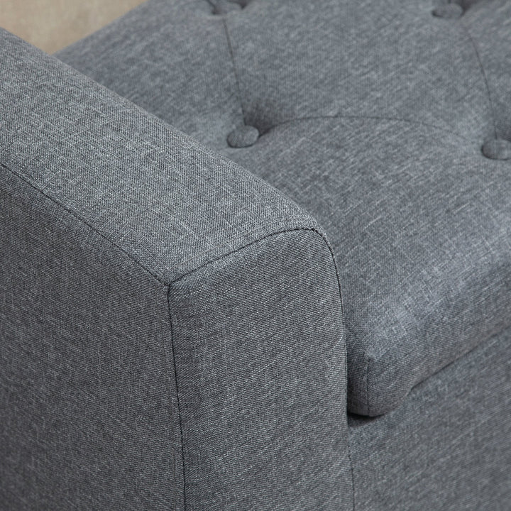 Banco para Pé de Cama Acolchoado com Espaço de Armazenamento Banco Multifuncional com Braços Tampa e Pés de Madeira para Dormitórios Sala de Estar 116x44x58 cm Cinza